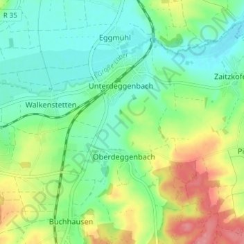 Zeissethof topographic map, elevation, terrain