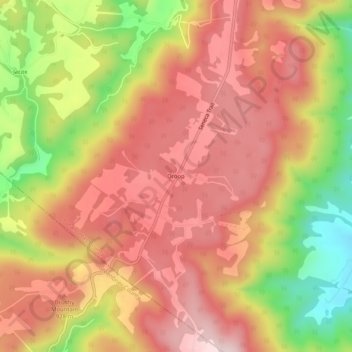 Droop topographic map, elevation, terrain