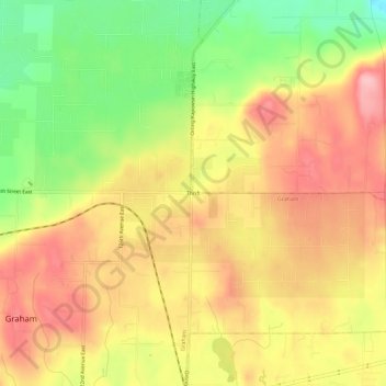 Thrift topographic map, elevation, terrain