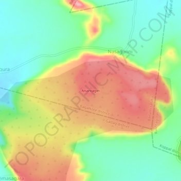 Anantagiri topographic map, elevation, terrain