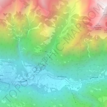 Savogno topographic map, elevation, terrain