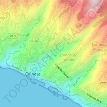 Lombo do Doutor topographic map, elevation, terrain
