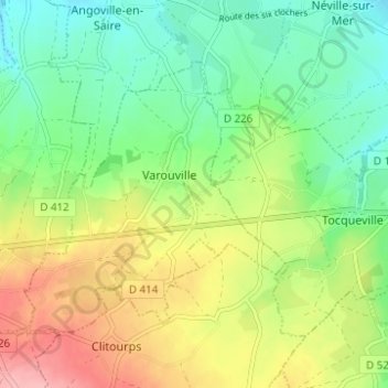 Hau de la Lande topographic map, elevation, terrain