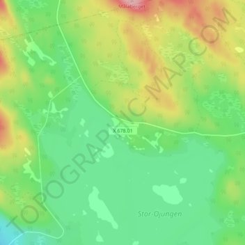 Öjung topographic map, elevation, terrain