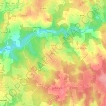 Tramer topographic map, elevation, terrain
