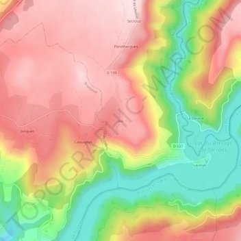 Jou topographic map, elevation, terrain