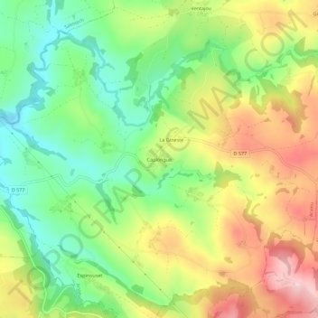 Caplongue topographic map, elevation, terrain