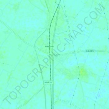 Hargaon topographic map, elevation, terrain