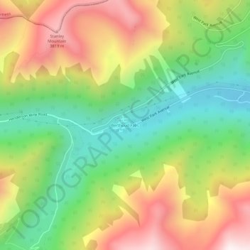 Berthoud Falls topographic map, elevation, terrain