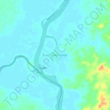 Puerto Merizalde topographic map, elevation, terrain