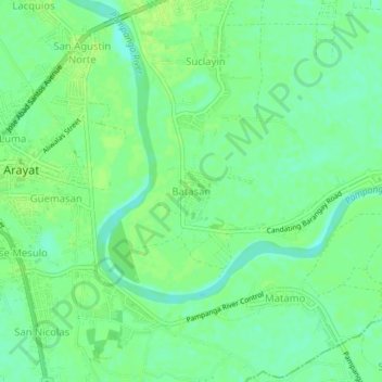 Batasan topographic map, elevation, terrain