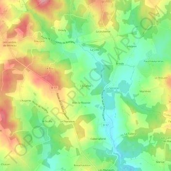 L'Écurbie topographic map, elevation, terrain
