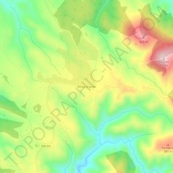 Relva Grande topographic map, elevation, terrain