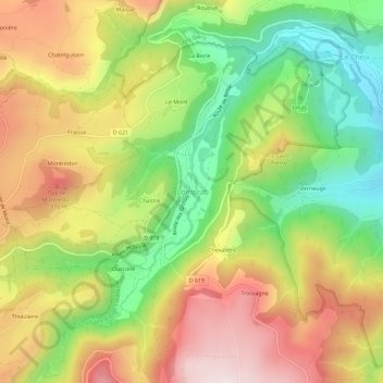 Lomprat topographic map, elevation, terrain