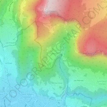 Lovettaz topographic map, elevation, terrain