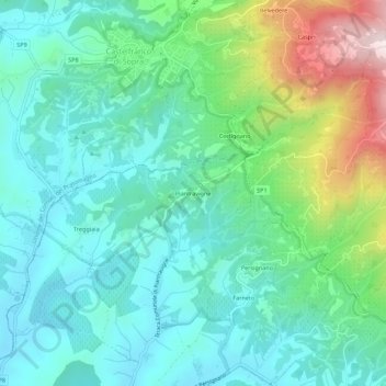 Piantravigne topographic map, elevation, terrain