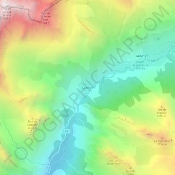 La Barge topographic map, elevation, terrain