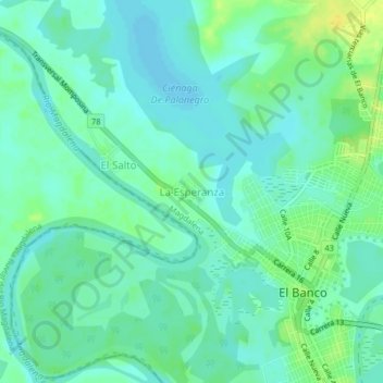 La Esperanza topographic map, elevation, terrain