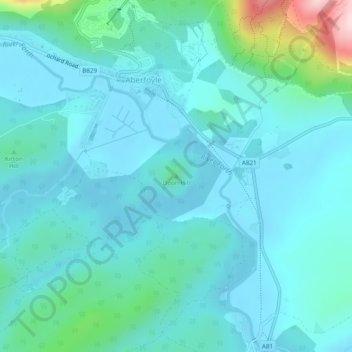 Doon Hill topographic map, elevation, terrain