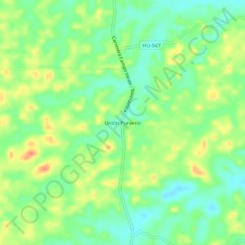 Unión Porvenir topographic map, elevation, terrain