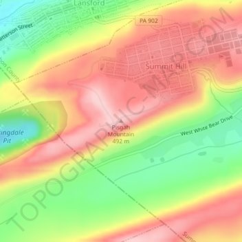 Pisgah Mountain topographic map, elevation, terrain