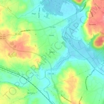 Silveiro topographic map, elevation, terrain
