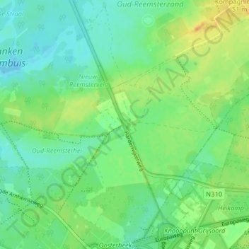 Oud-Reemst topographic map, elevation, terrain