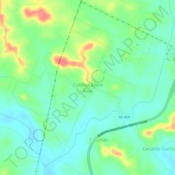 Colônia Entre Rios topographic map, elevation, terrain