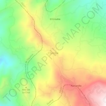 Chimbe topographic map, elevation, terrain