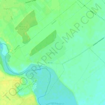 Ordoreanu topographic map, elevation, terrain