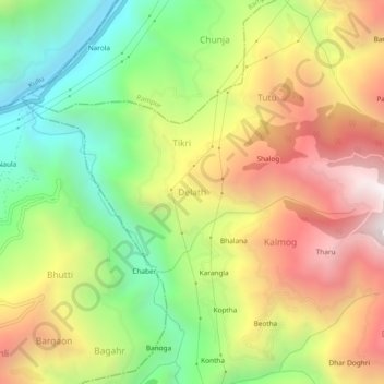 Delath topographic map, elevation, terrain