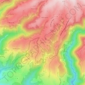 Palays topographic map, elevation, terrain
