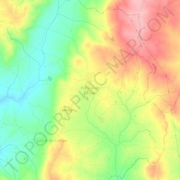 Freixial do Campo topographic map, elevation, terrain