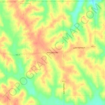 Willmathsville topographic map, elevation, terrain