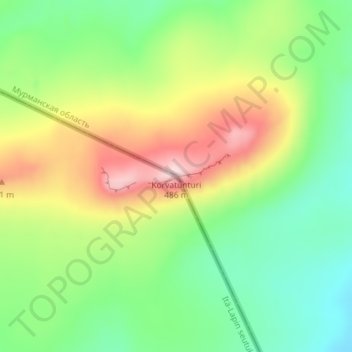 Korvatunturi topographic map, elevation, terrain