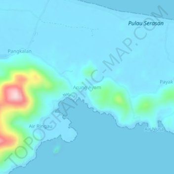 Arung Ayam topographic map, elevation, terrain