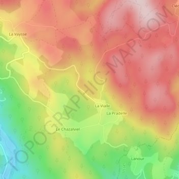 Puy Monteil topographic map, elevation, terrain