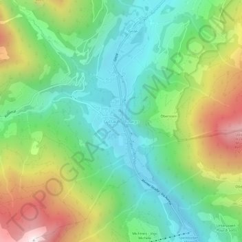 Lutago topographic map, elevation, terrain