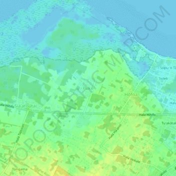 Puke topographic map, elevation, terrain