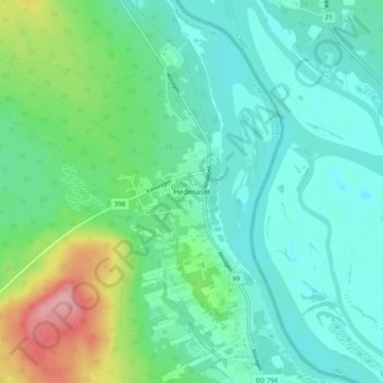 Hedenäset topographic map, elevation, terrain