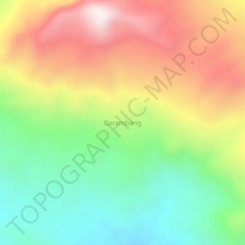 Barambang topographic map, elevation, terrain
