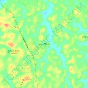 Santa María topographic map, elevation, terrain