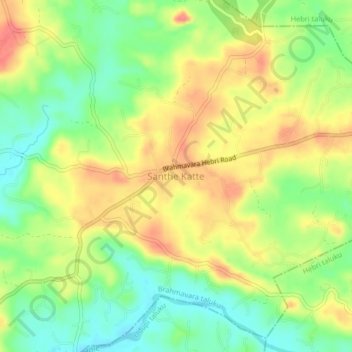 Santhe Katte topographic map, elevation, terrain