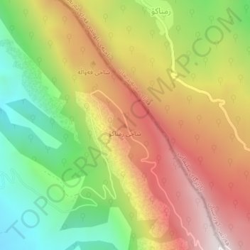Zmnako Mountain topographic map, elevation, terrain