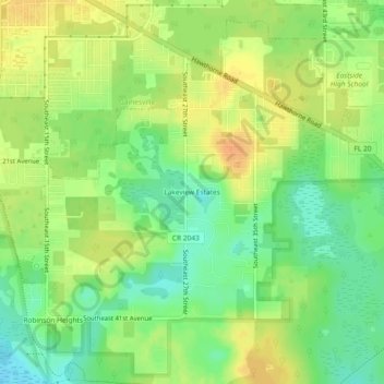 Lakeview Estates topographic map, elevation, terrain