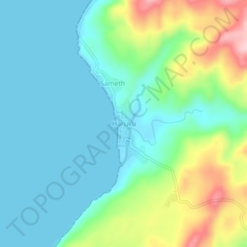 Haruku topographic map, elevation, terrain