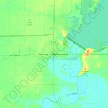 Carlyle topographic map, elevation, terrain