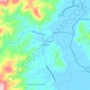 São Tomás topographic map, elevation, terrain