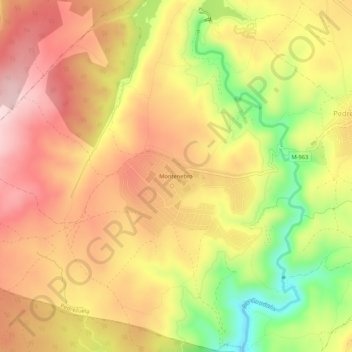 Montenebro topographic map, elevation, terrain