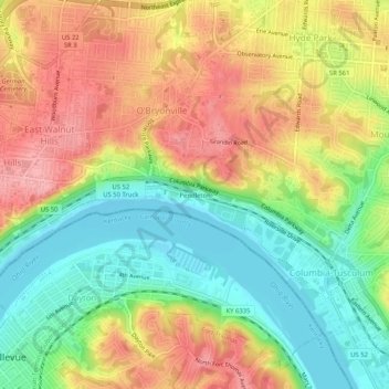 Pendleton topographic map, elevation, terrain